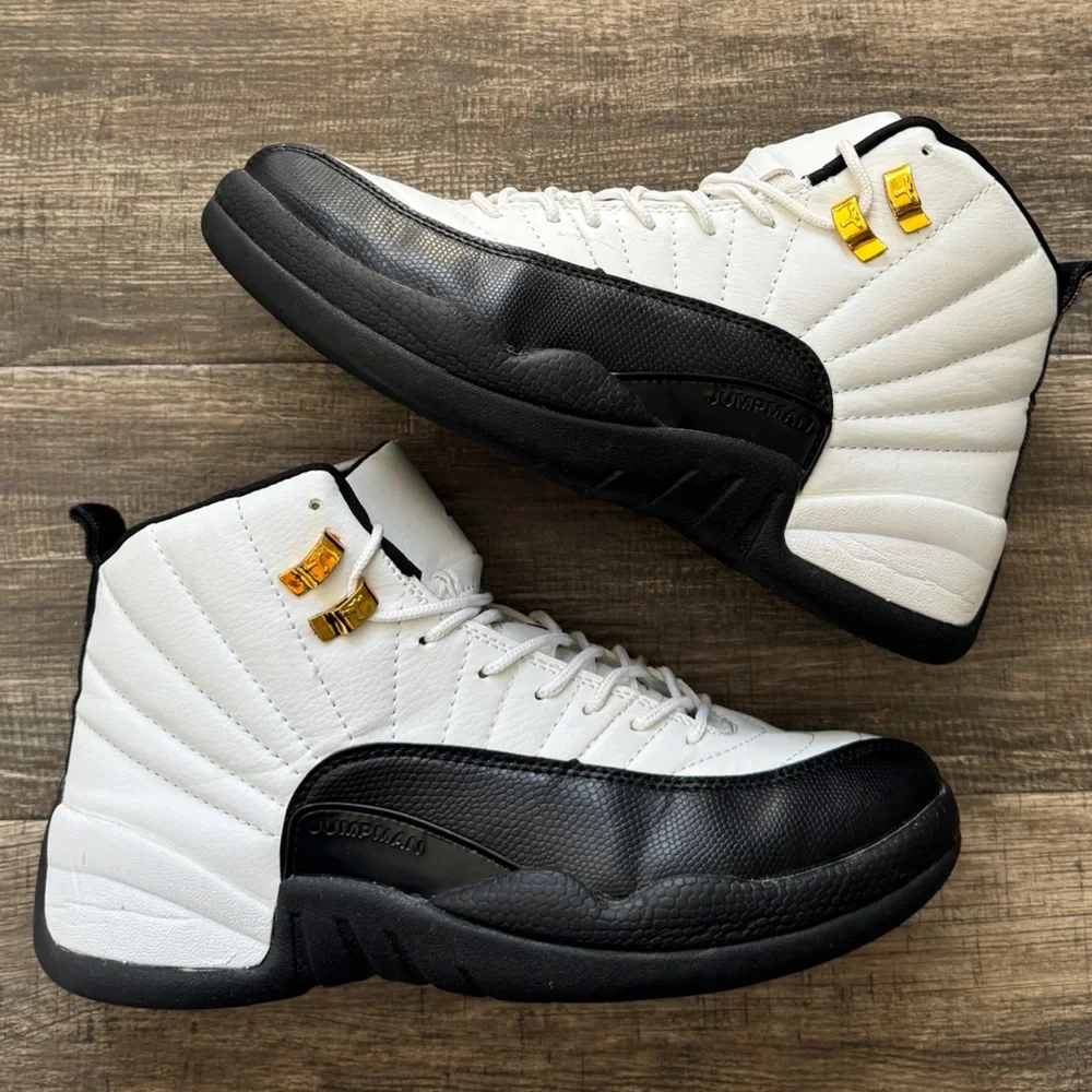Jordan 12 retro royalty taxi Men's White and Black Sneakers 8 - Picture 1 of 6